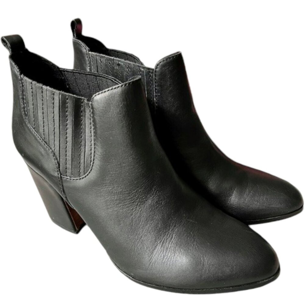 Kelsi Dagger Brooklyn Stretch Gore Leather Ankle Boots - Black - 10